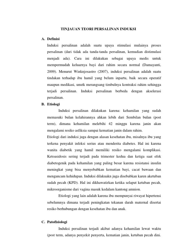 Tinjauan Teori Persalinan Induksi