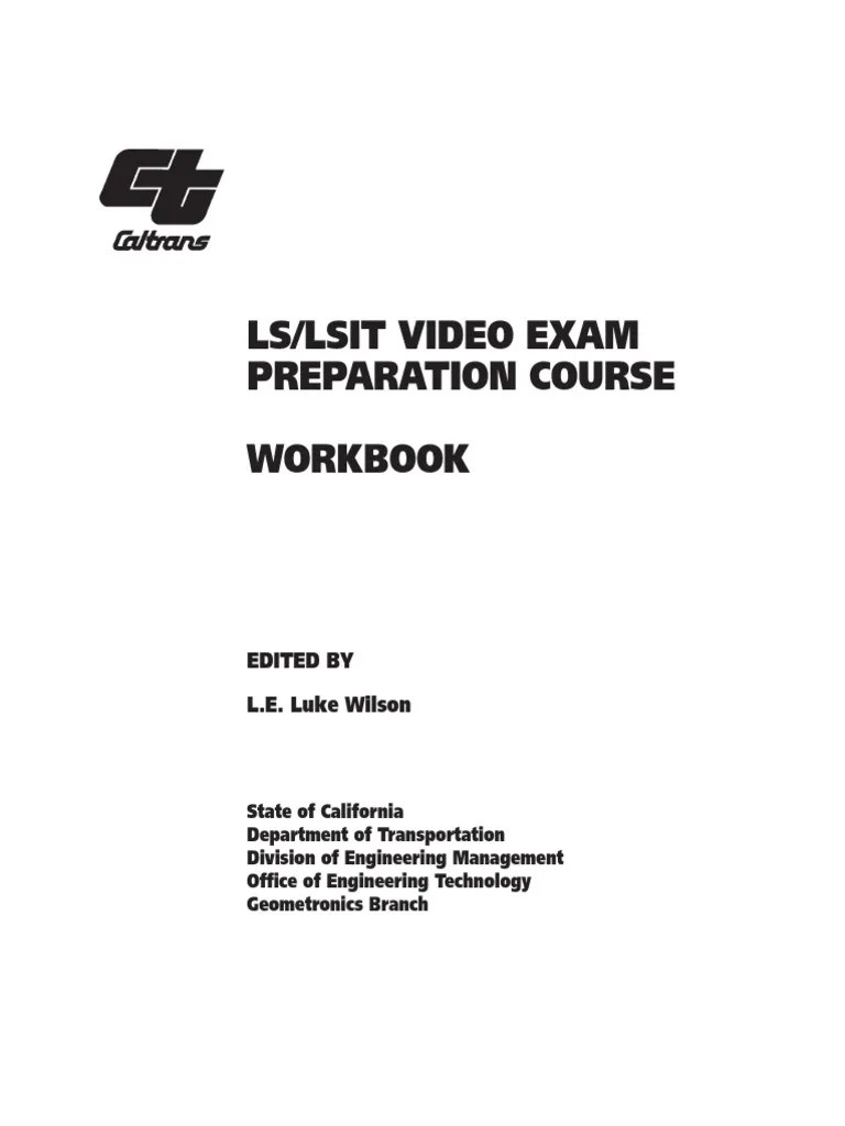 LSLSIT Video Exam Preparation Course Workbook