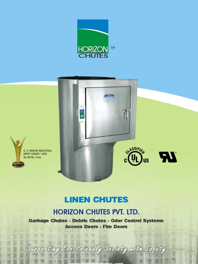 Linen Chute(Laundry)Horizon Chutes Fire Sprinkler System Door