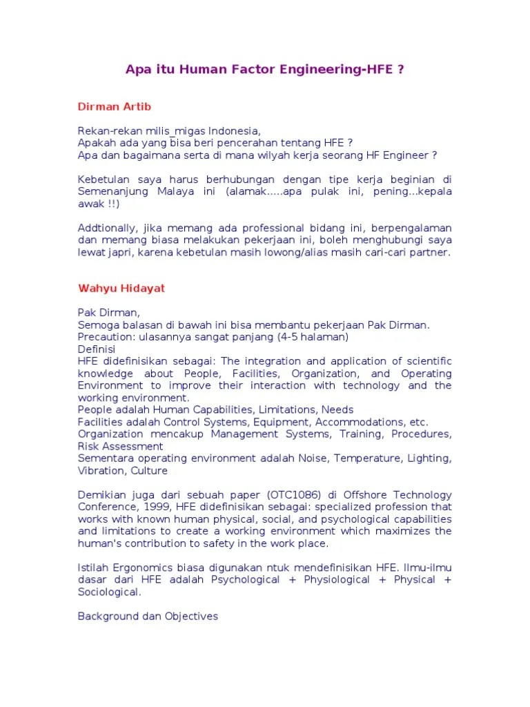 Apa Itu Human Factor Engineering