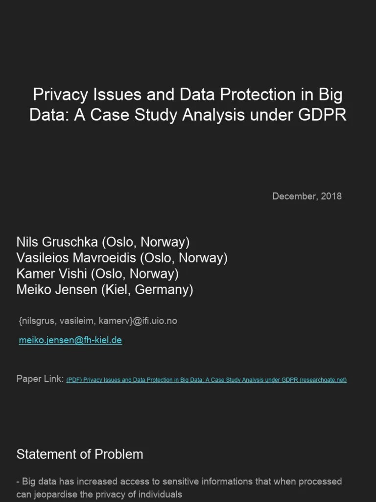Privacy Issues and Data Protection in Big Data PDF