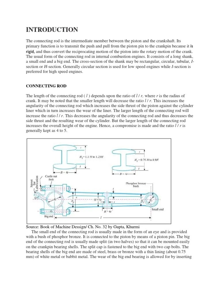 Designing of Connecting Rod Buckling Piston