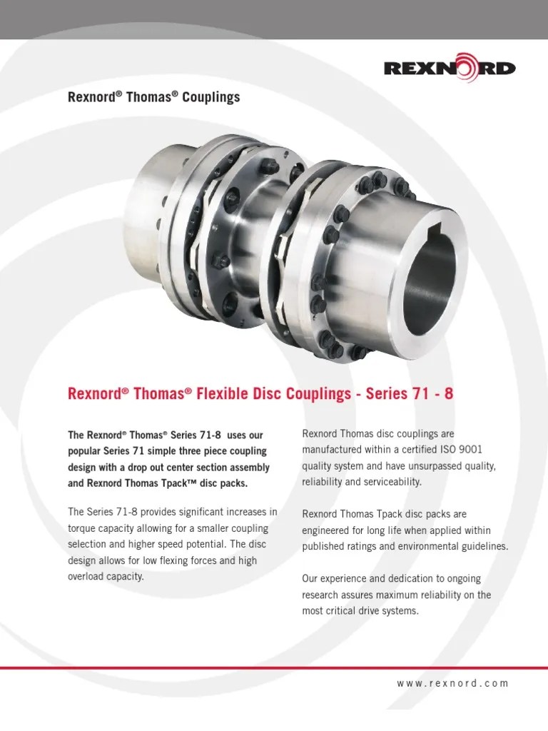 Rexnord Thomas Flexible Disc Couplings Series 71 8 PDF