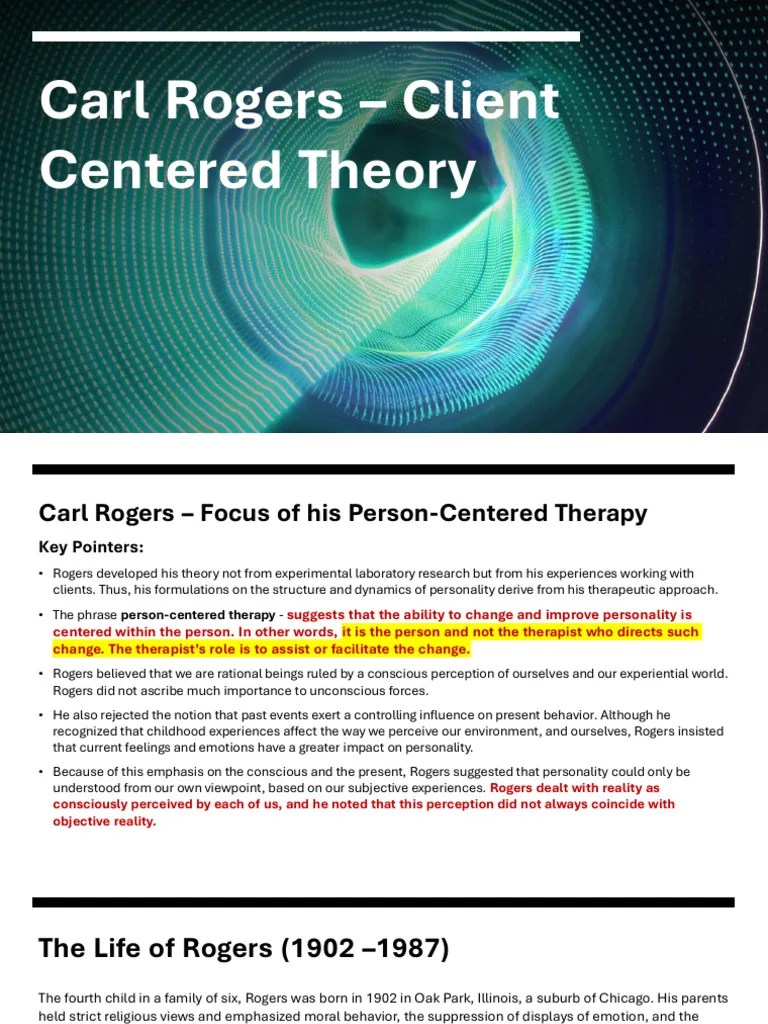 Carl Rogers' Person-Centered Therapy Insights | PDF | Psychotherapy