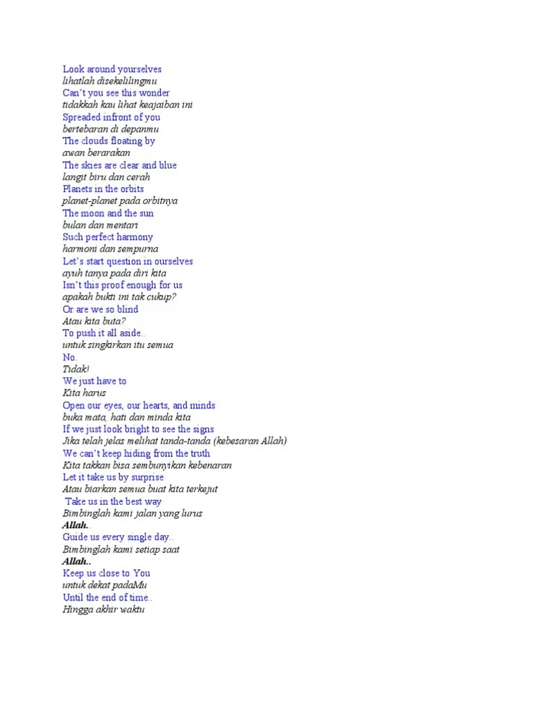 Lirik Lagu Maher Zein | PDF | Para Nabi dan Utusan Dalam Islam | Keyakinan  dan Doktrin Islam