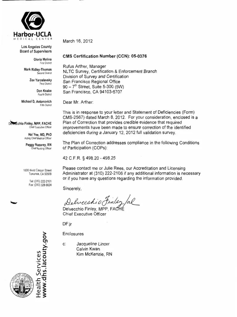 Los Angeles County HarborUCLA Medical Center's response to federal