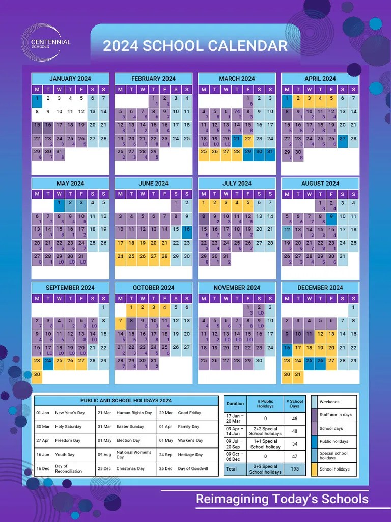 Centennial Schools 2024 School Calendar 8DayCycle Digital Final May2023
