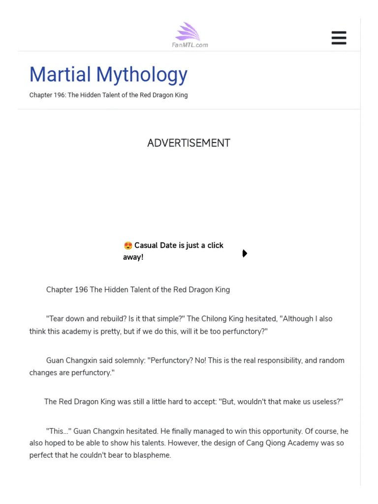 Martial Mythology Chapter 196 The Hidden Talent of The Red Dragon