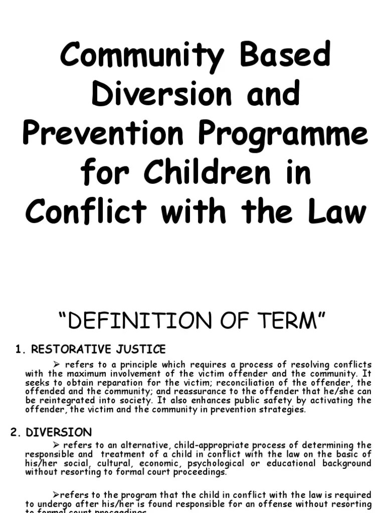 Community Based Diversion and Prevention Programme for Children