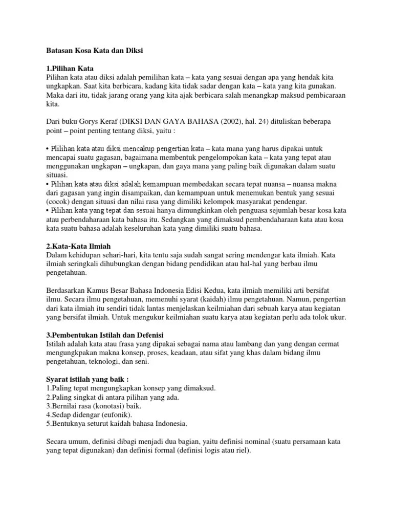 Perbendaharaan Kata Biasa Disebut