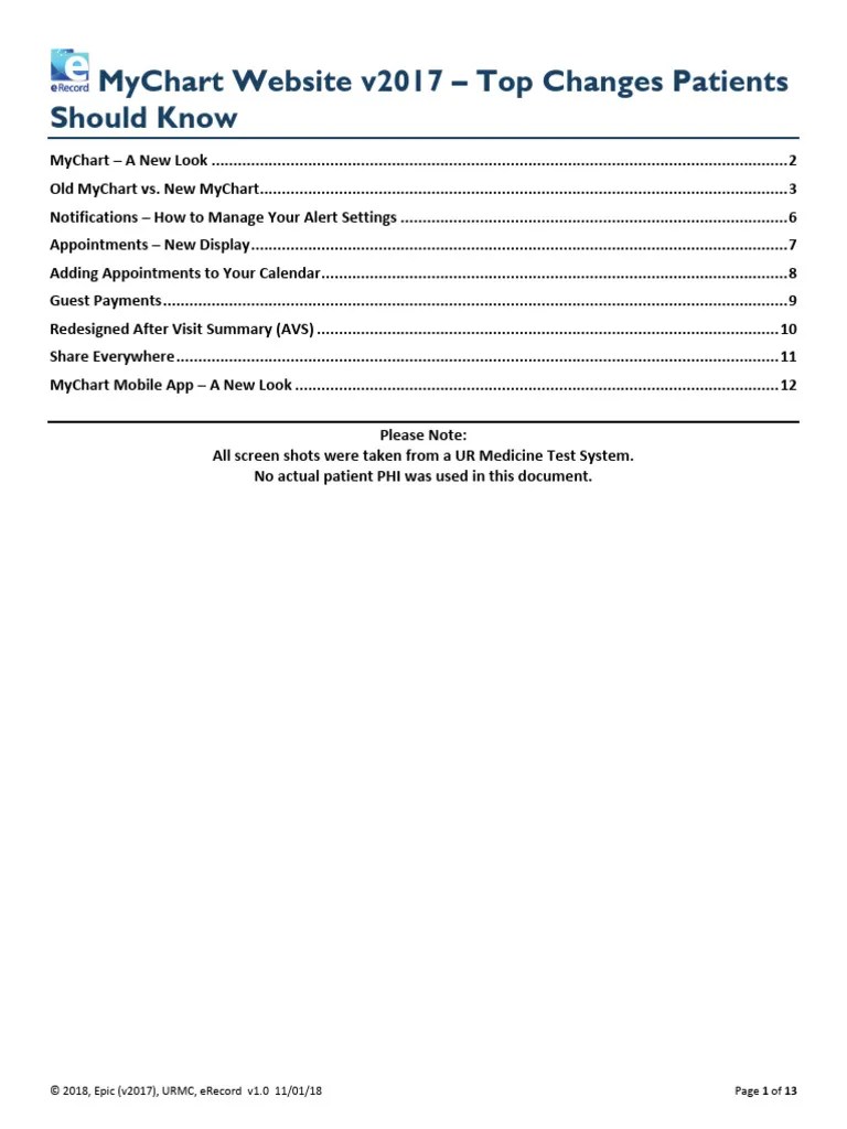 Httpsmychart Urmc.rochester Edumycharten USdocsMyChart Nov11