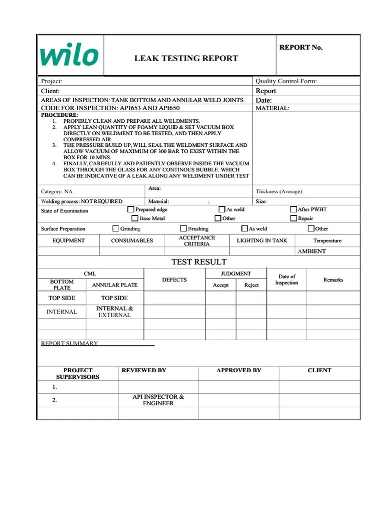 Project Document Leak Test Report PDF