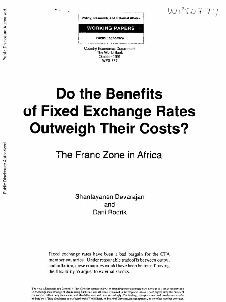 Do The Benefits of Fixed Exchange Rates Outweigh Their Costs? PDF