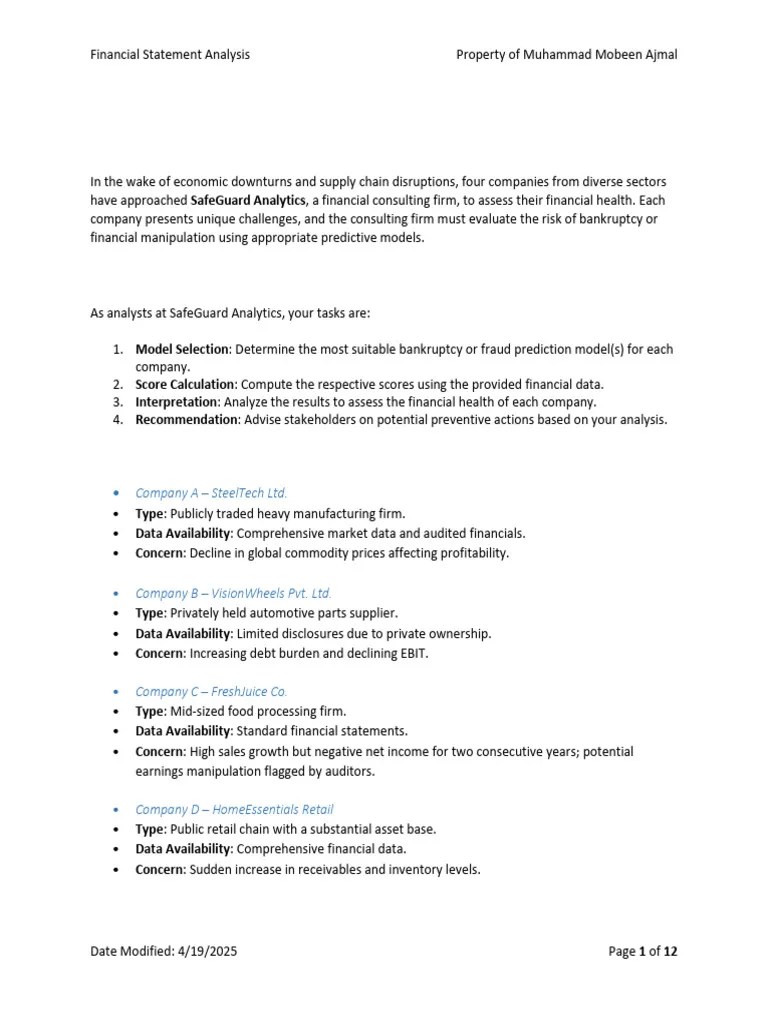 Bankruptcy Prediction Models Analysis Pdf Leverage Finance