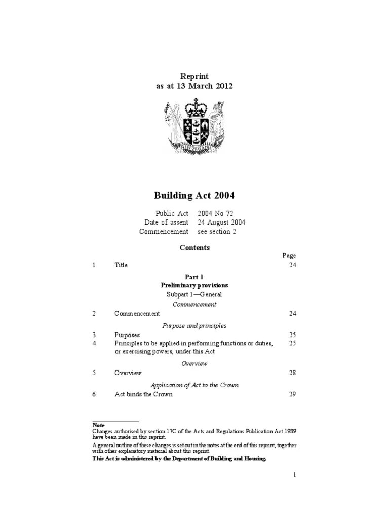 Building Act 2004 Copy Regulatory Compliance Building Code