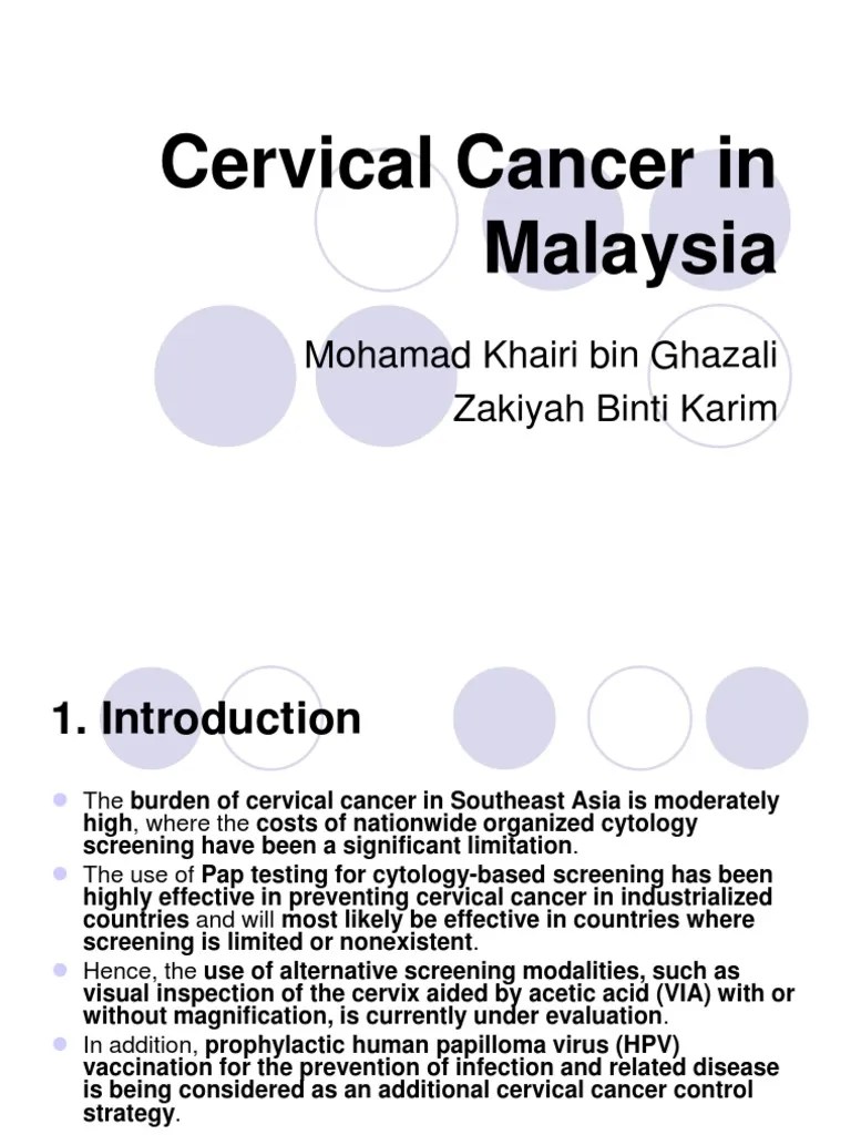 Cervical Cancer Malaysia Cervical Cancer Causes Of Death Free 30
