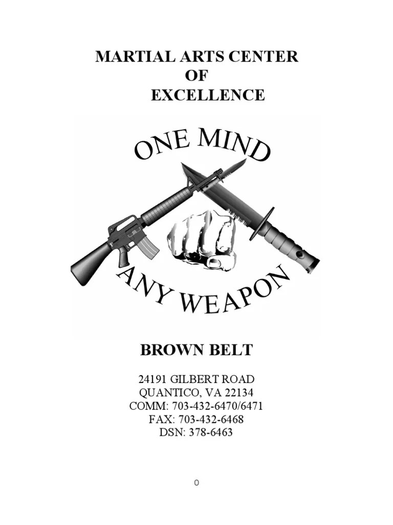 Mcmap Brown Belt PDF United States Marine Corps Arm