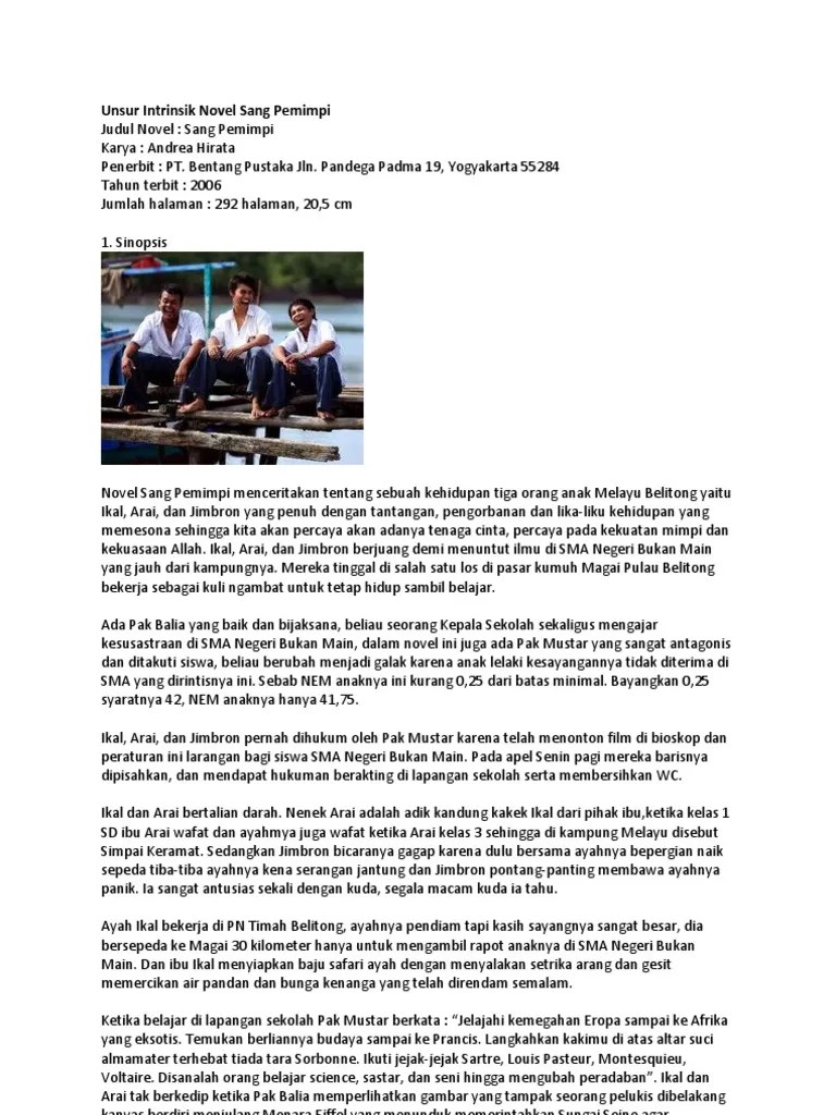 Contoh Novel Laskar Pelangi Beserta Unsur Intrinsik Dan Ekstrinsik -  Barisan Contoh
