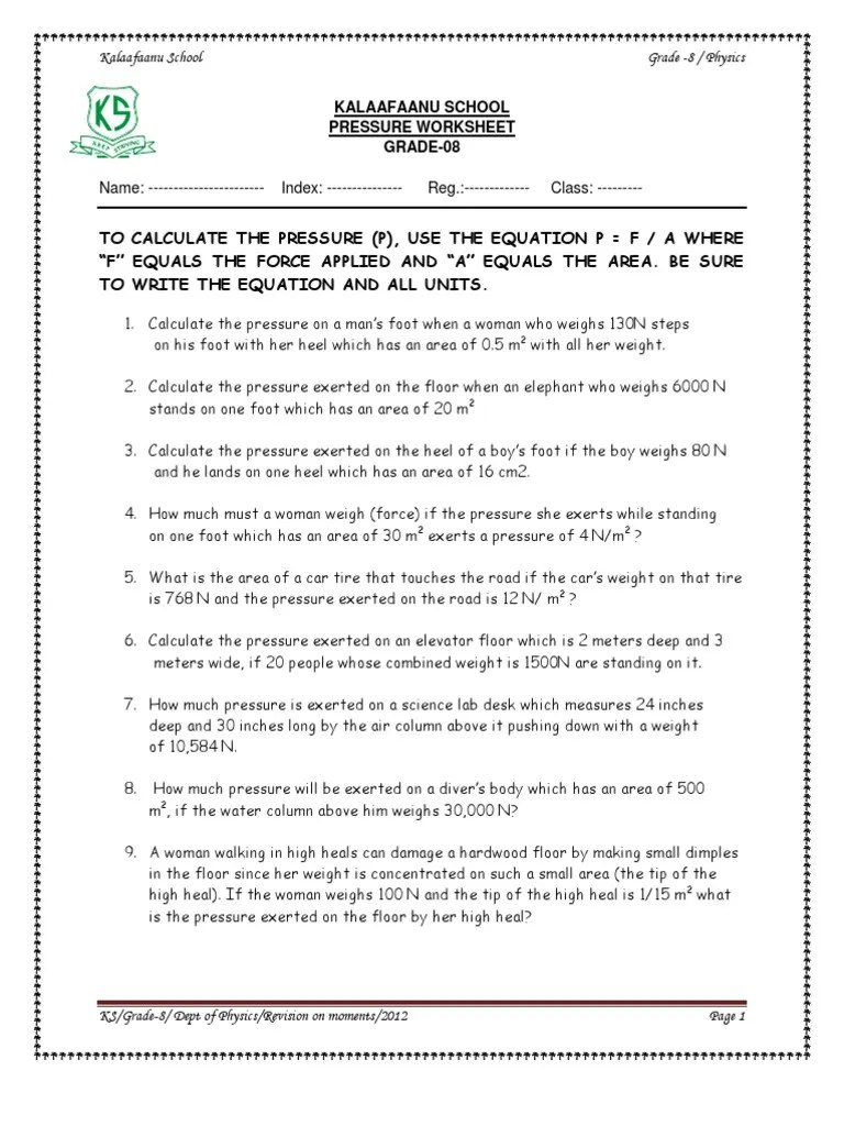 science worksheet 8th grade