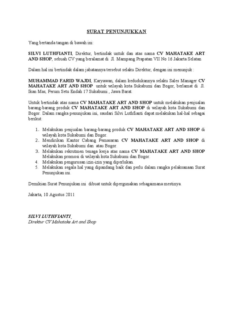 18 Contoh Surat Kuasa Direktur Kepada Kepala Cabang