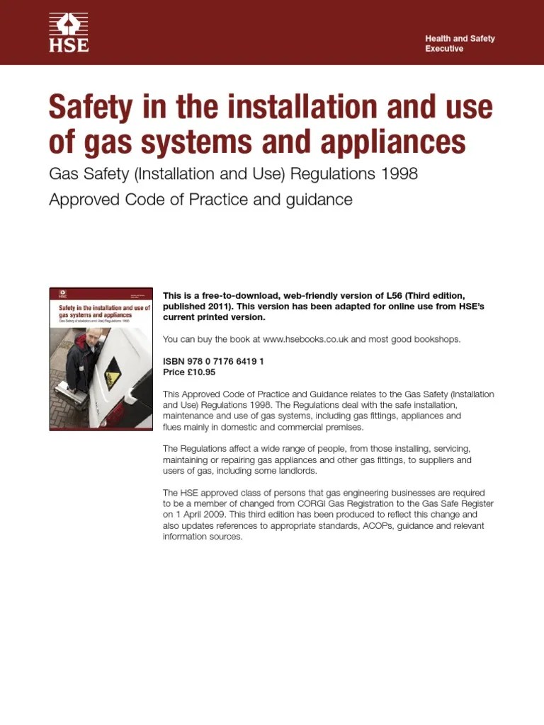 Gas Safety (Installation and Use) Regulations 1998 Natural Gas