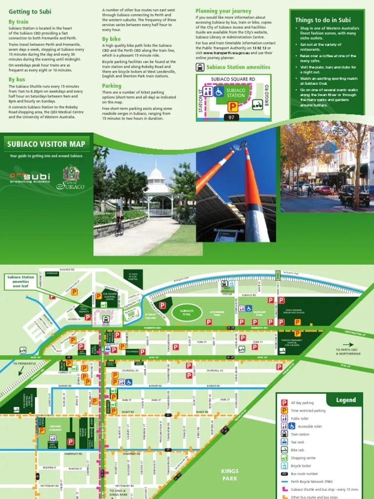 Subiaco Visitor Map Things To Do in Subi PDF Workweek And Weekend