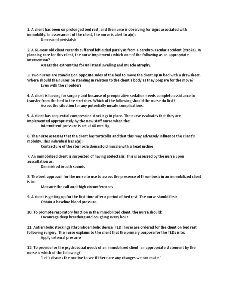 Quizlet WK 8 Nursing Nursing Physical Exercise