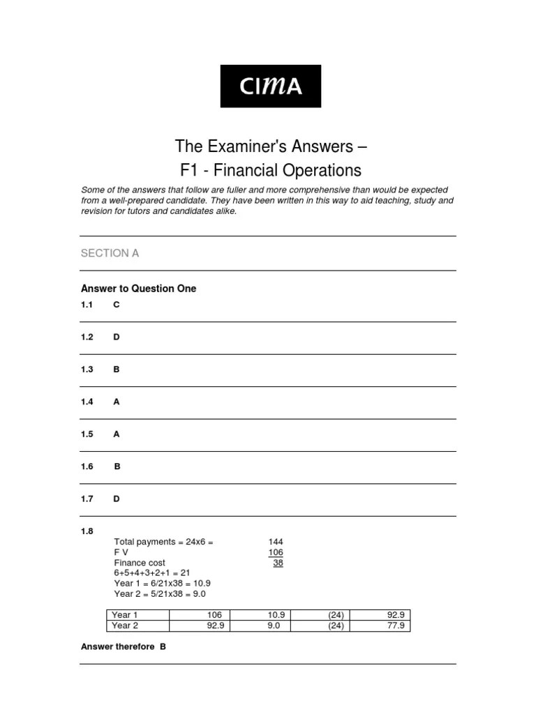 F1 Answers May 2010 | PDF | Value Added Tax | Retained Earnings