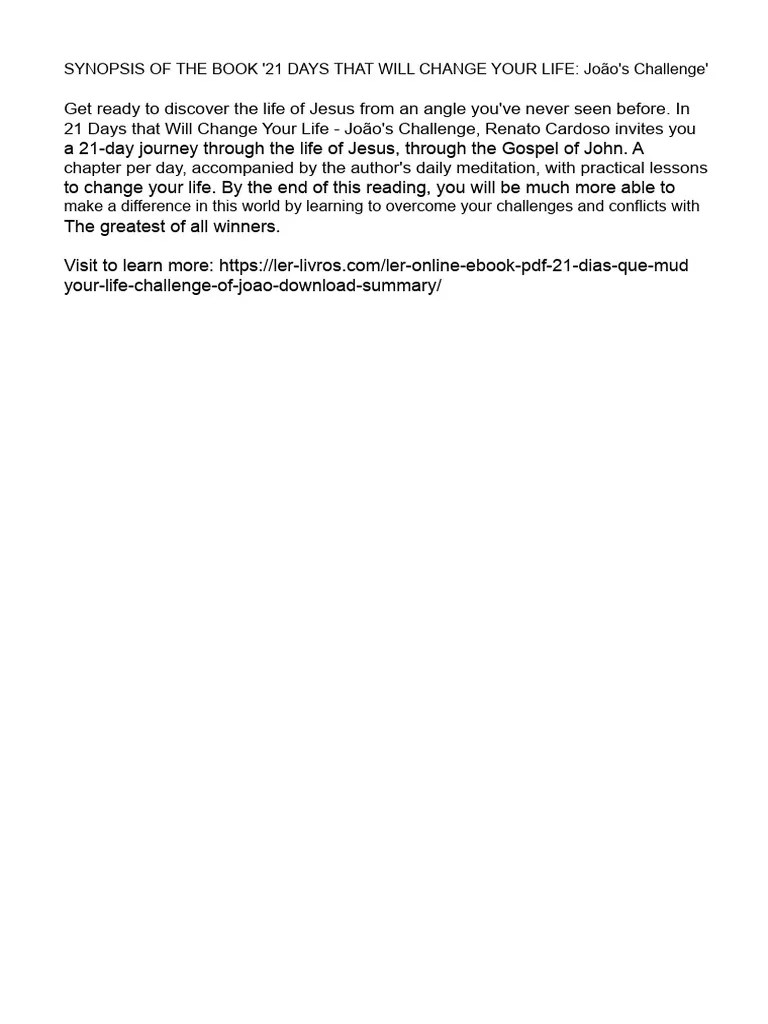 21 Days That Will Change Your Life João's Challenge PDF