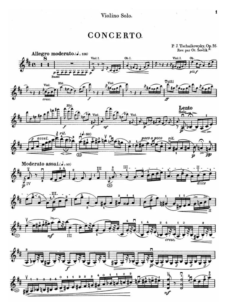 Tchaikovsky Violin Concerto (Con Digitacion)