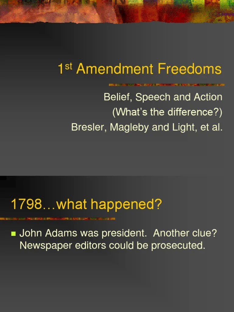 1st Amendment Freedoms Et Al First Amendment To The United States