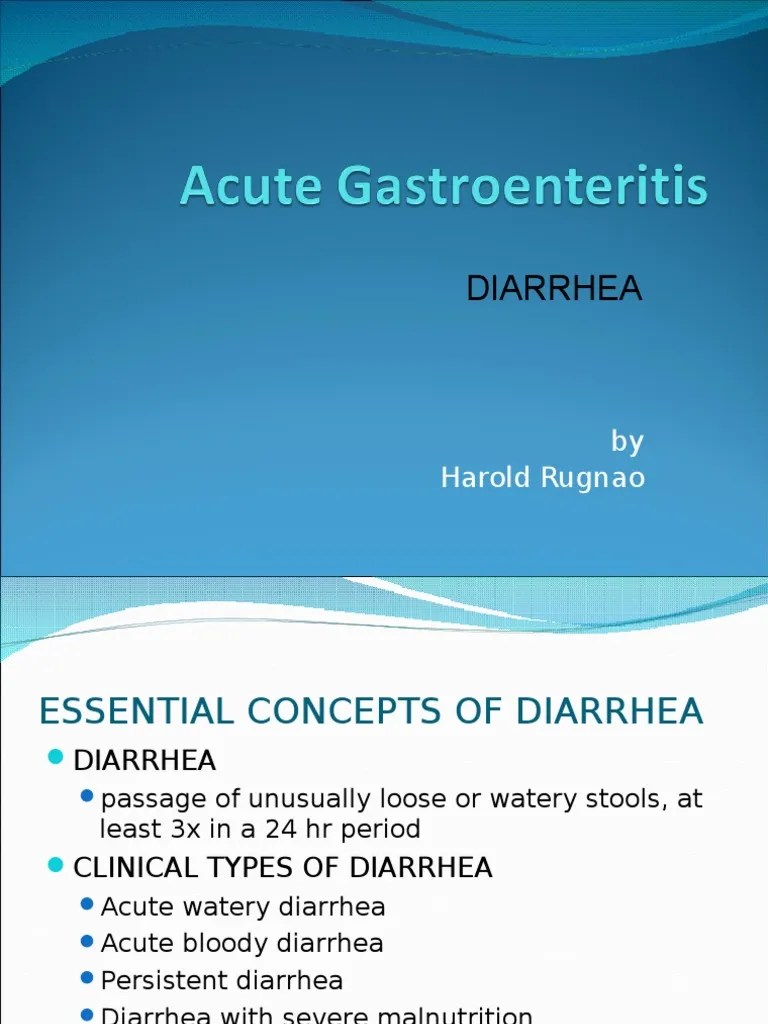 Acute Gastroenteritis Diarrhea Medical Specialties