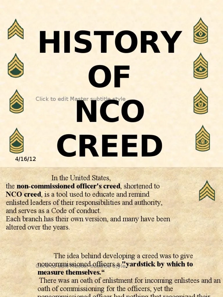 Army Nco Creed Printable Army Nco Creed Printable
