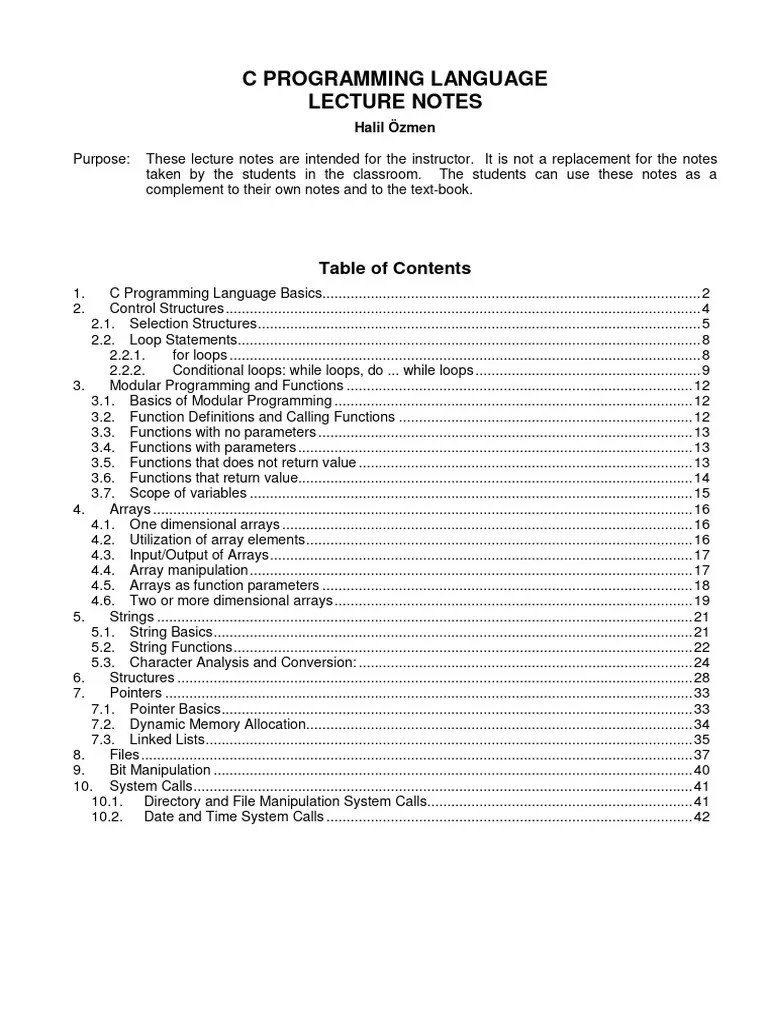 C Programming Language PDF Parameter Programming