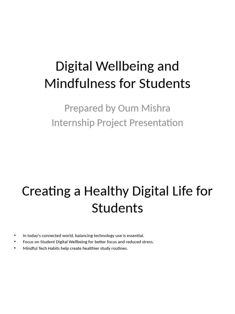 Enhancing Student Digital Wellbeing Pdf