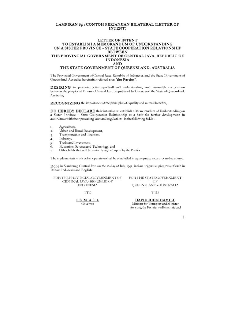 Contoh Surat Letter Of Intent Bahasa Indonesia Kumpulan Surat Penting