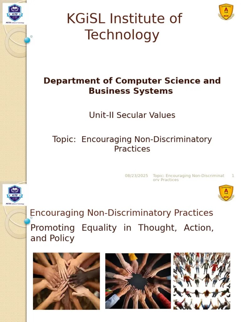 Promoting NonDiscriminatory Practices PDF Discrimination Social