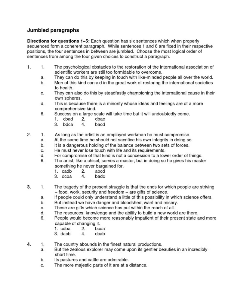 14962_PDF Sentence Completion and Jumbled Paragraphs Worksheet Science