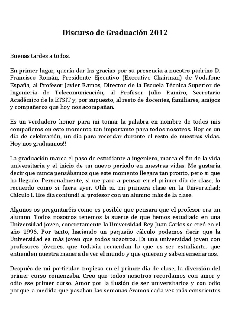 Discurso de Graduación 2012 Maestros