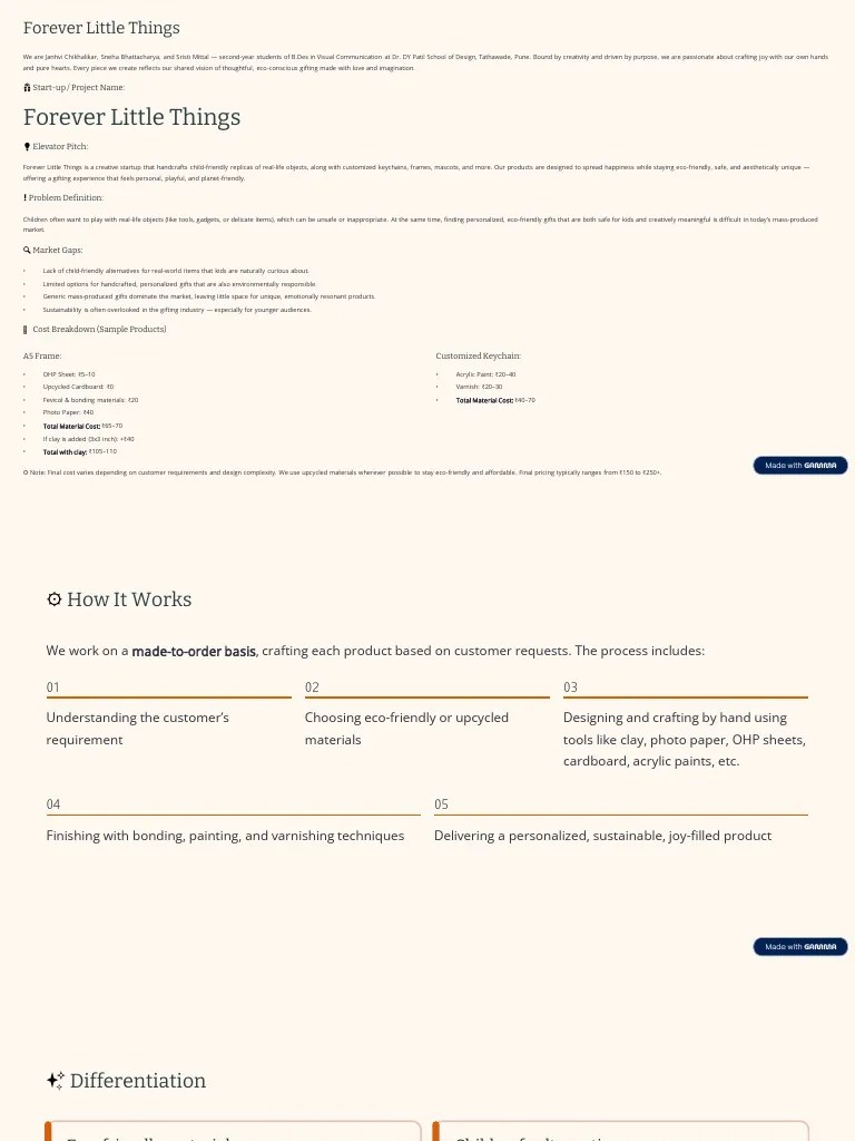 Forever Little Things PDF Pricing Brand
