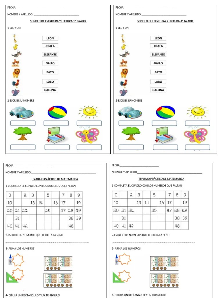 Actividades De Lectura Y Matemticas 1 Grado Pdf