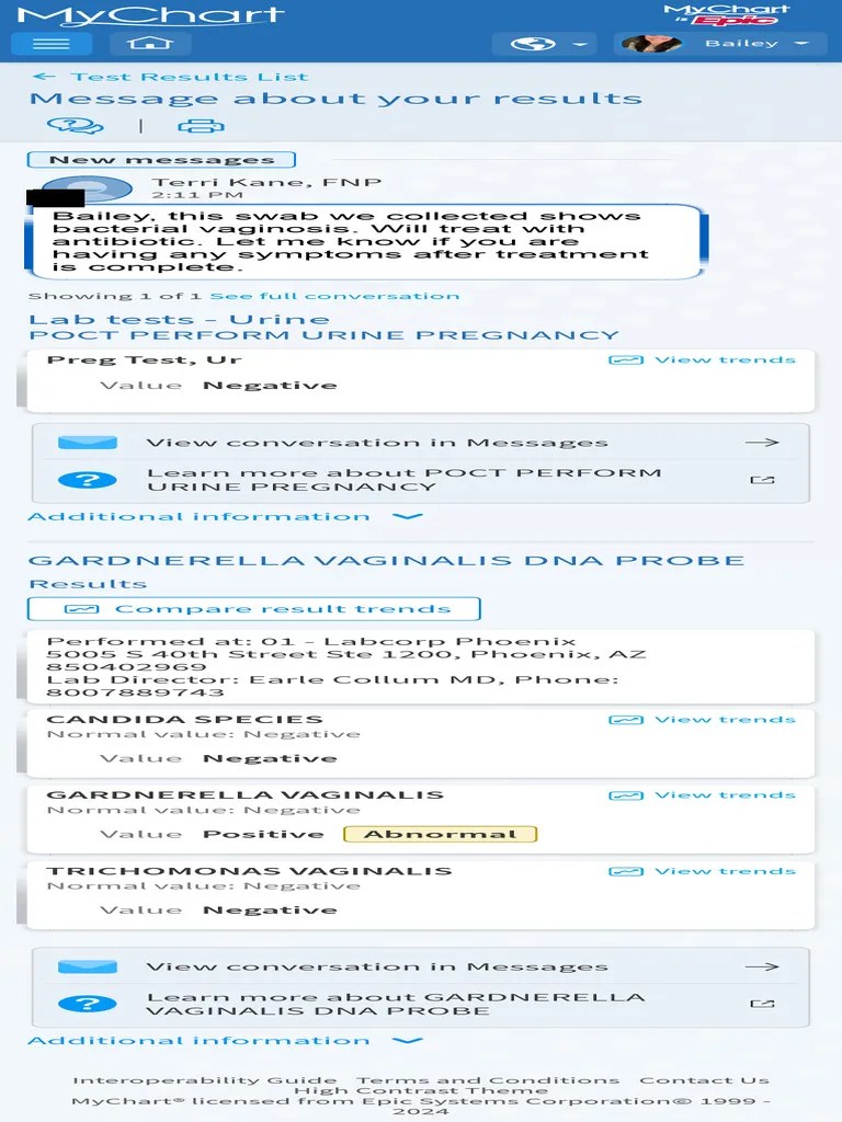 MyChart Test Details PDF