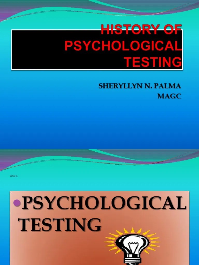 History of Psychological Testing Intelligence Quotient