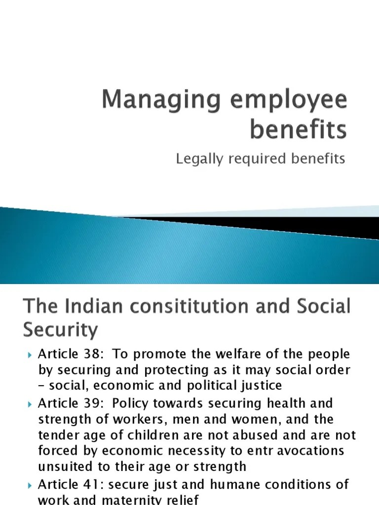 Statutory Benefits Pension Welfare