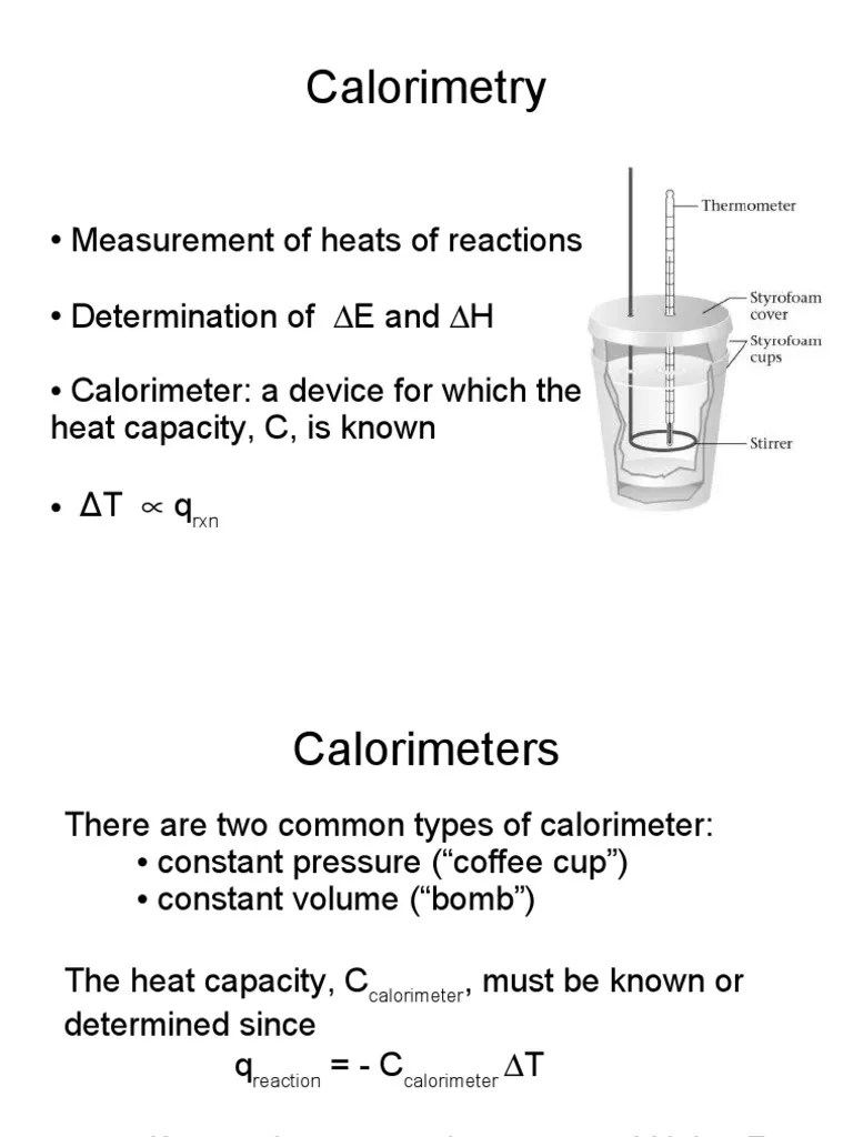 calorimetry Chemical Engineering Chemical Process Engineering