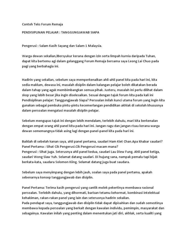 Kumpulan contoh recount text bahasa inggris yang singkat tentang liburan, pengalaman, sejarah, idola dan lain sebagainya lengkap dengan artinya. Contoh Teks Forum Remaja