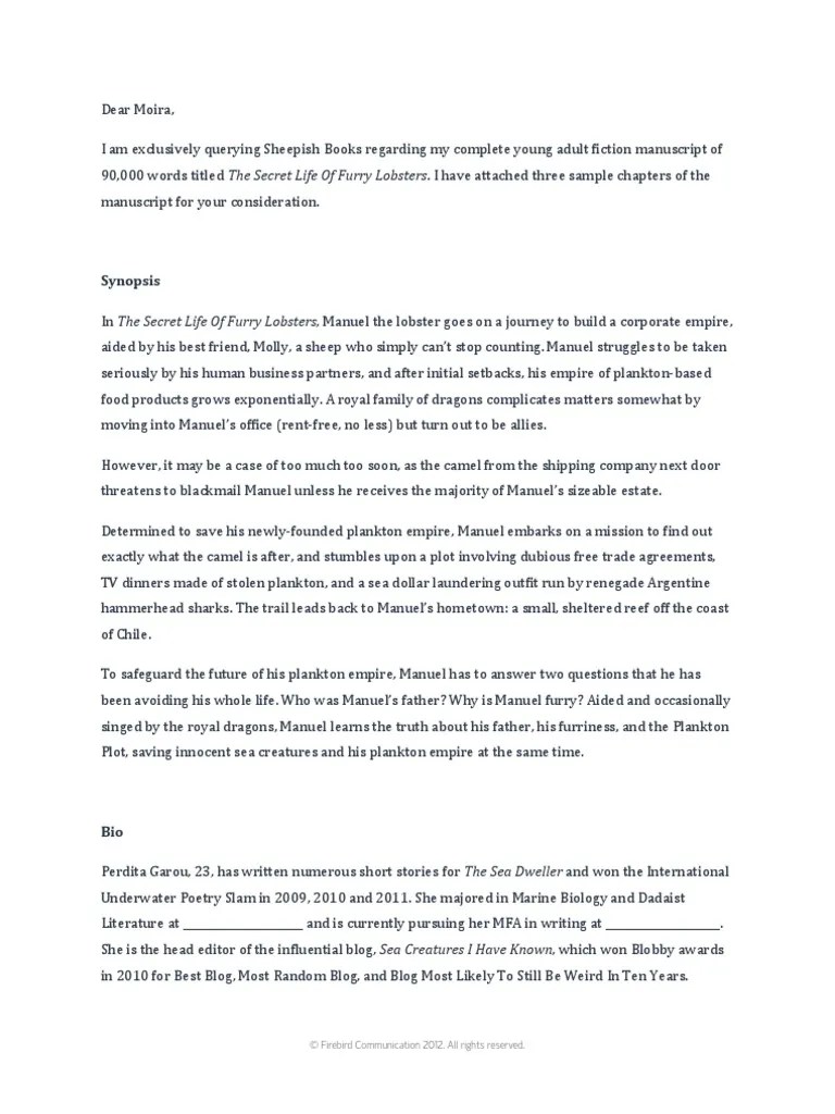 Lukeman has decided to make h. Sample Query Letter
