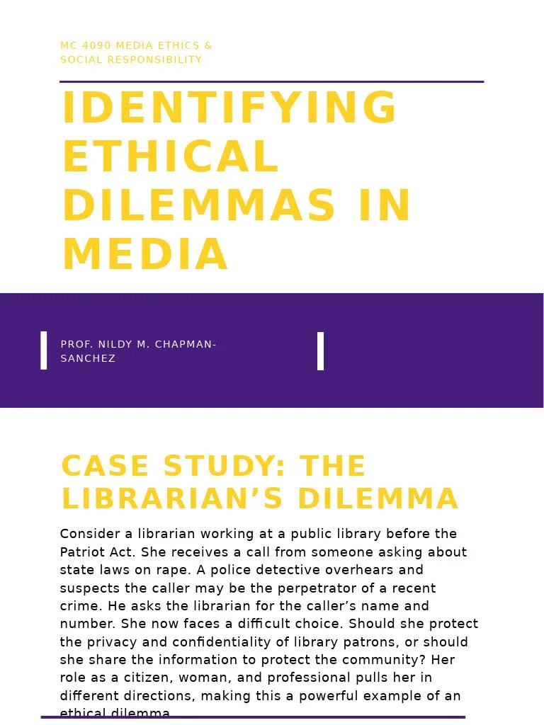 Ethical Dilemmas in Media Explained PDF Justice Crime & Violence