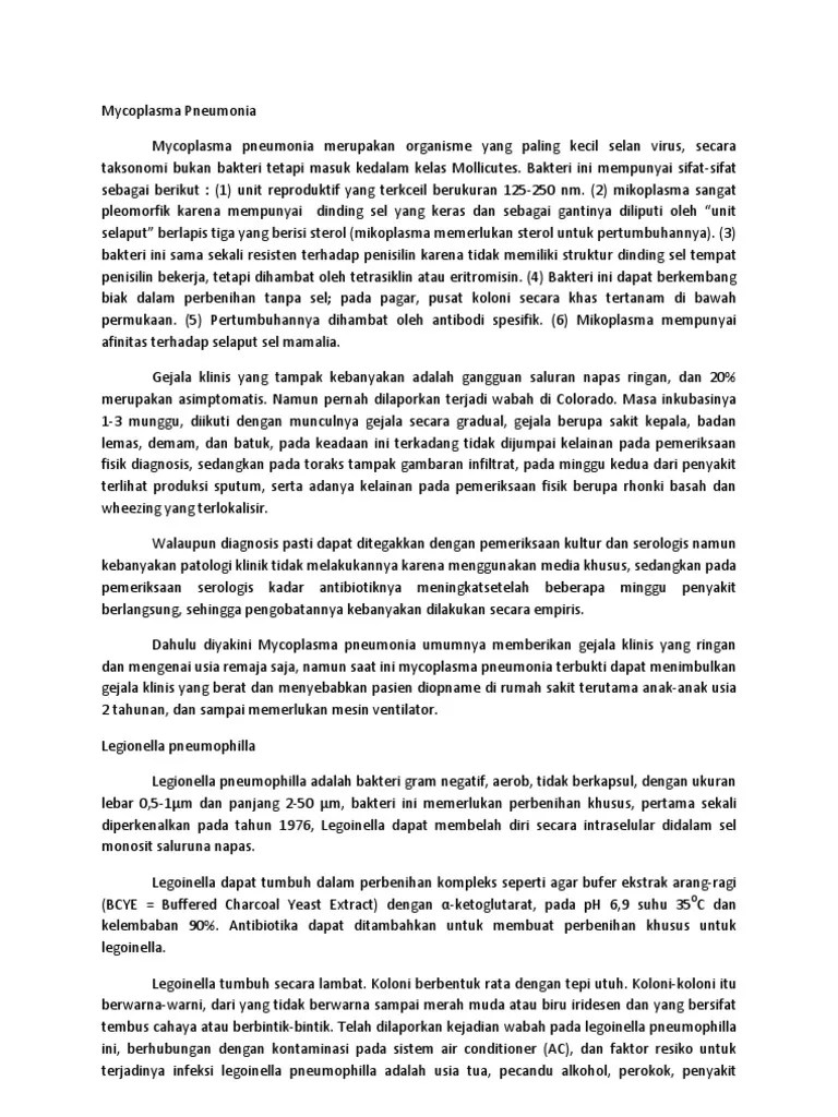 Mycoplasma Pneumonia | PDF