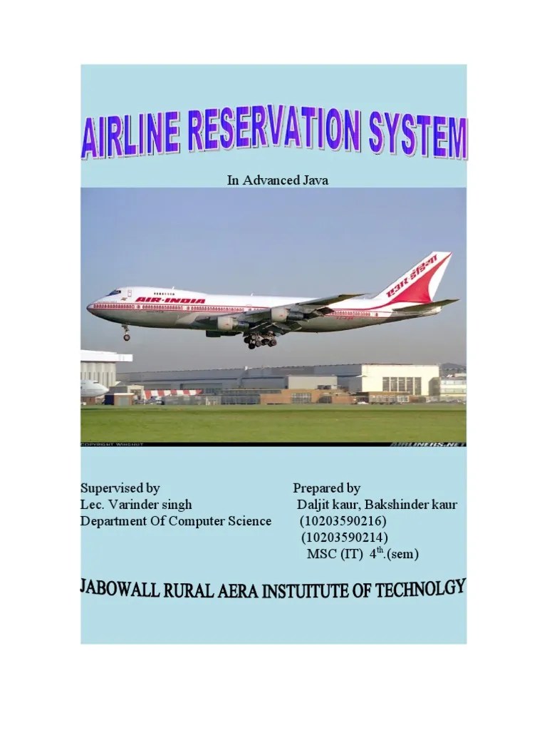 Airline Reservation System Java (Programming Language